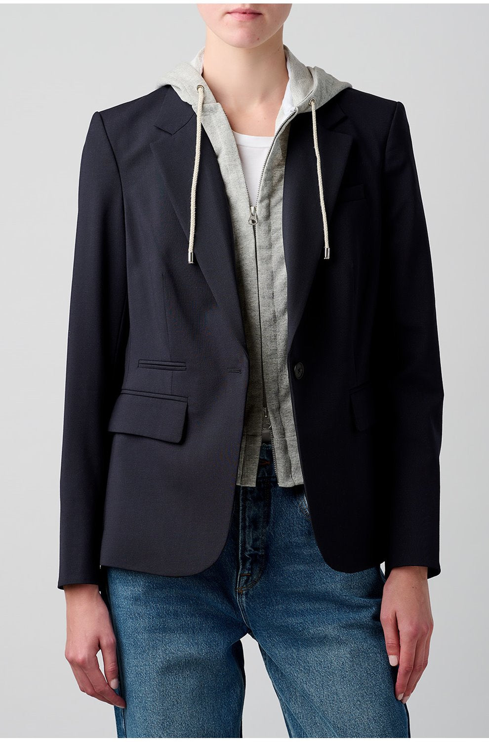 Hoodie Dickey Jacket Insert in Heather Grey