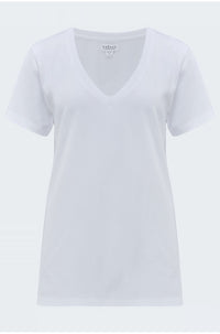 Susan V Neck T-Shirt in White