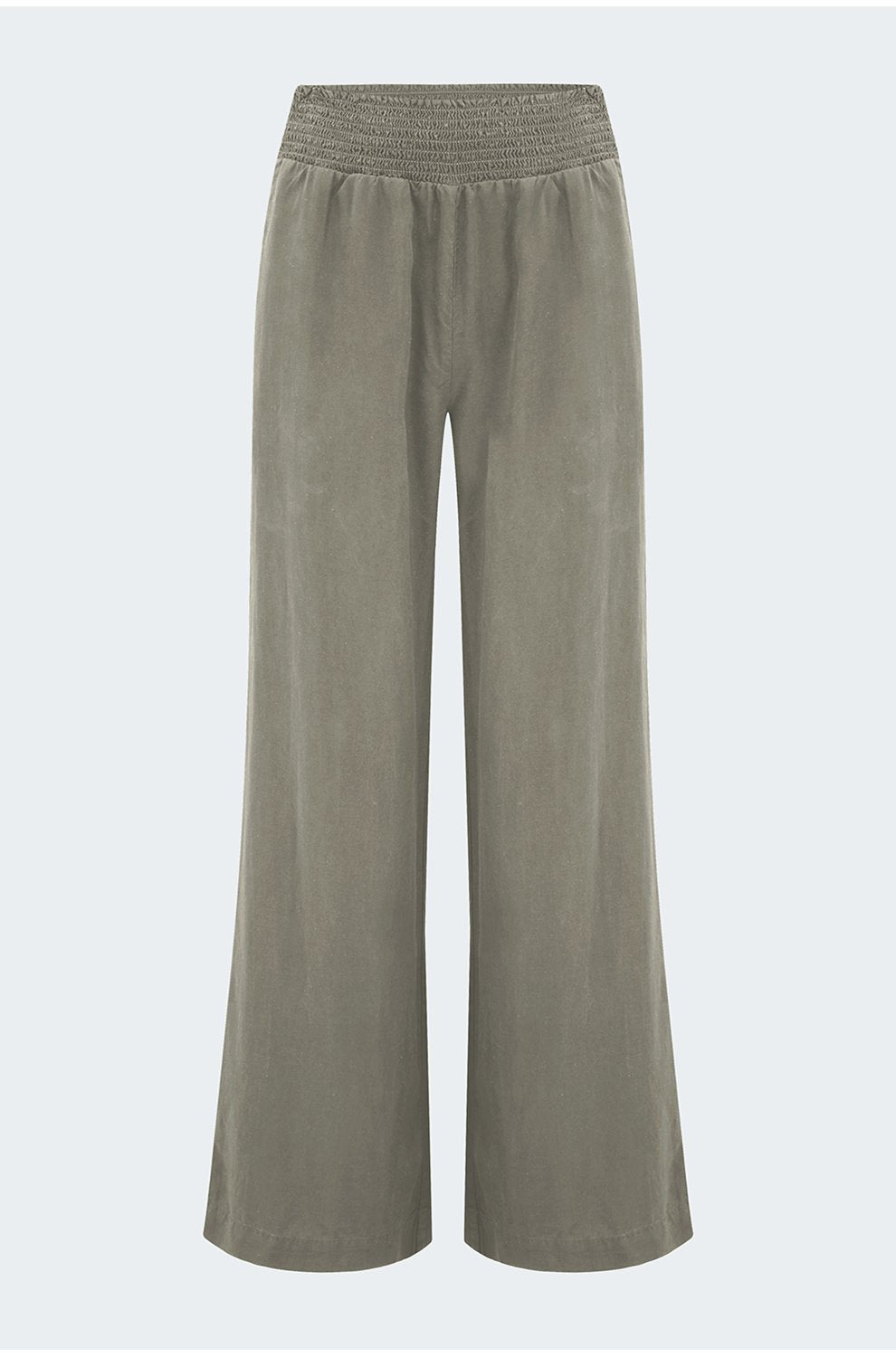 Smocked Waist Wide Pant in Soft Army