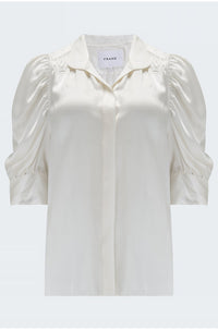 Gillian Top in Off White Silk