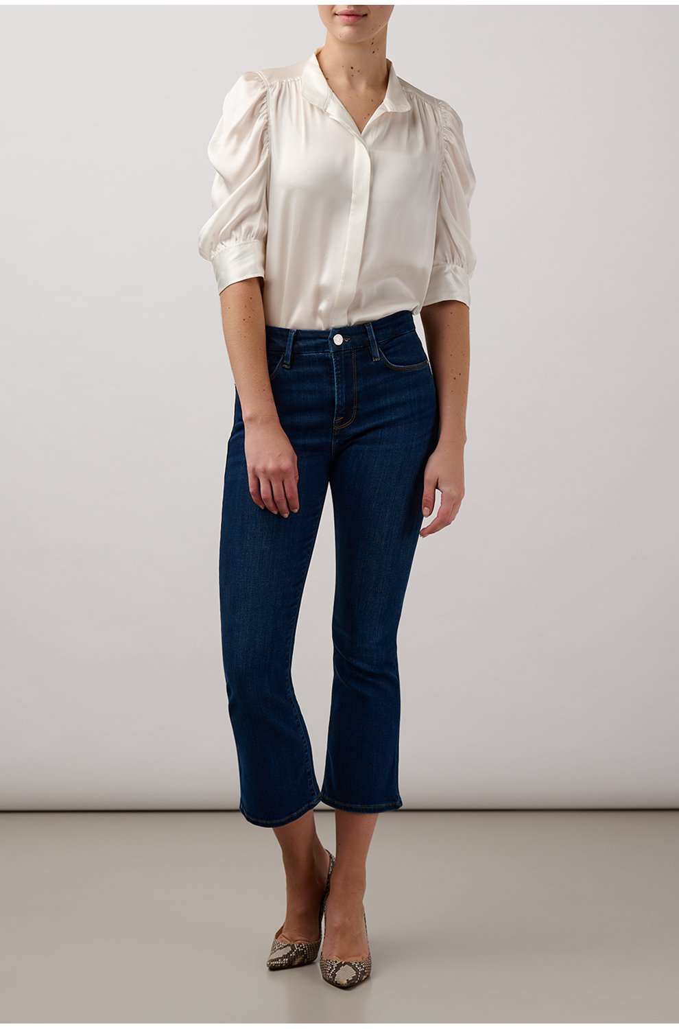 Gillian Top in Off White Silk