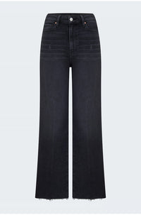 Anessa Wide Jean Raw Hem in Black Lotus