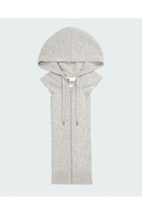 Cashmere Hoodie Dickey in Heather Grey