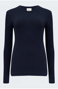 Bina Crew Neck Top in Navy