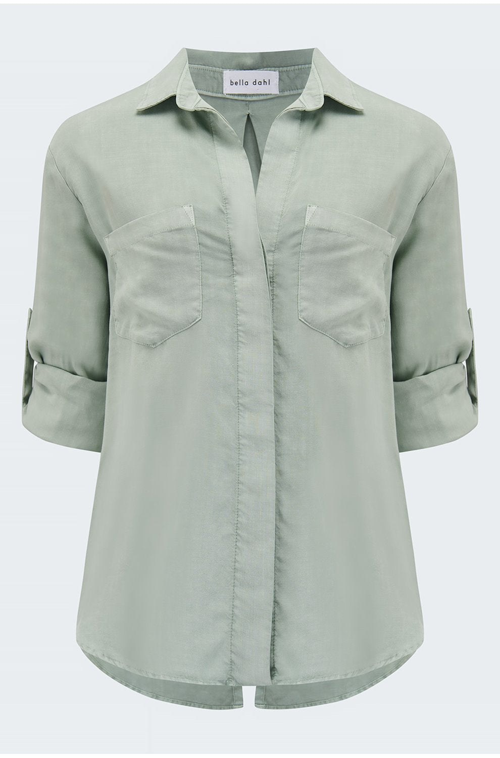 Split Back Button Down in Oasis Green