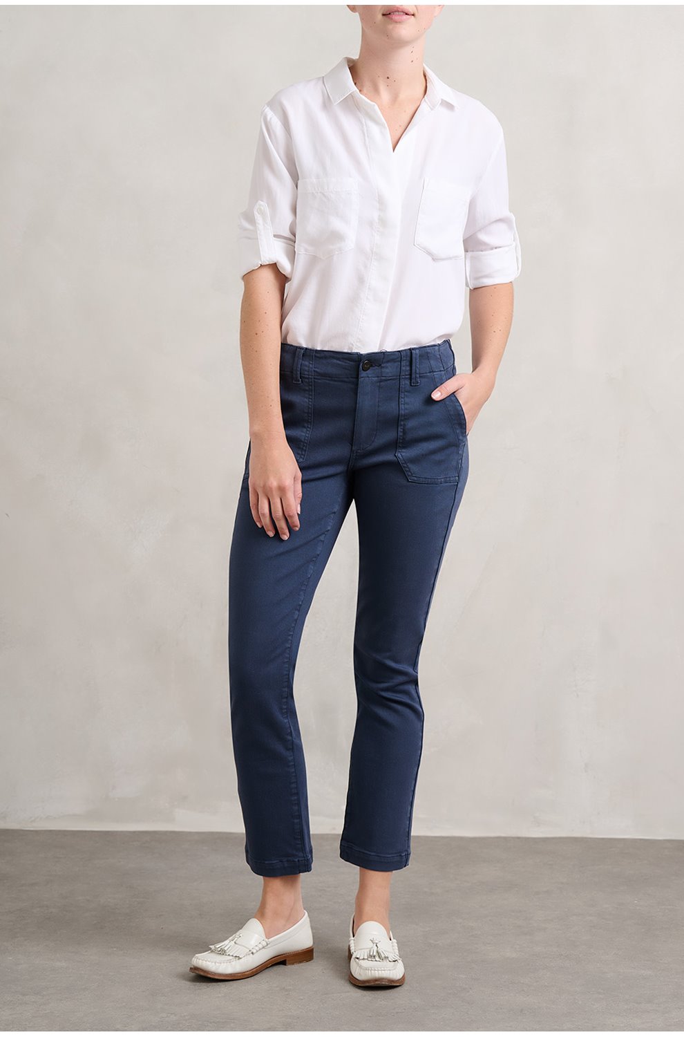 Mayslie Straight Ankle in Vintage Navy Haze