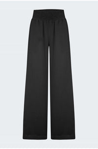Smocked Waist Wide Pant in Vintage Black
