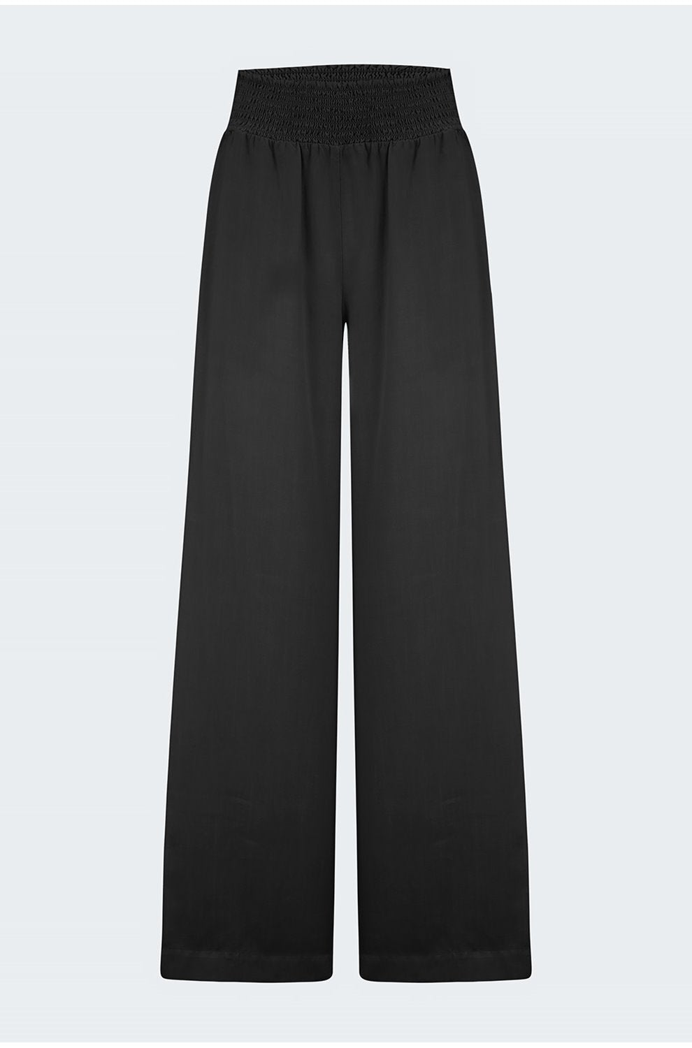 Smocked Waist Wide Pant in Vintage Black
