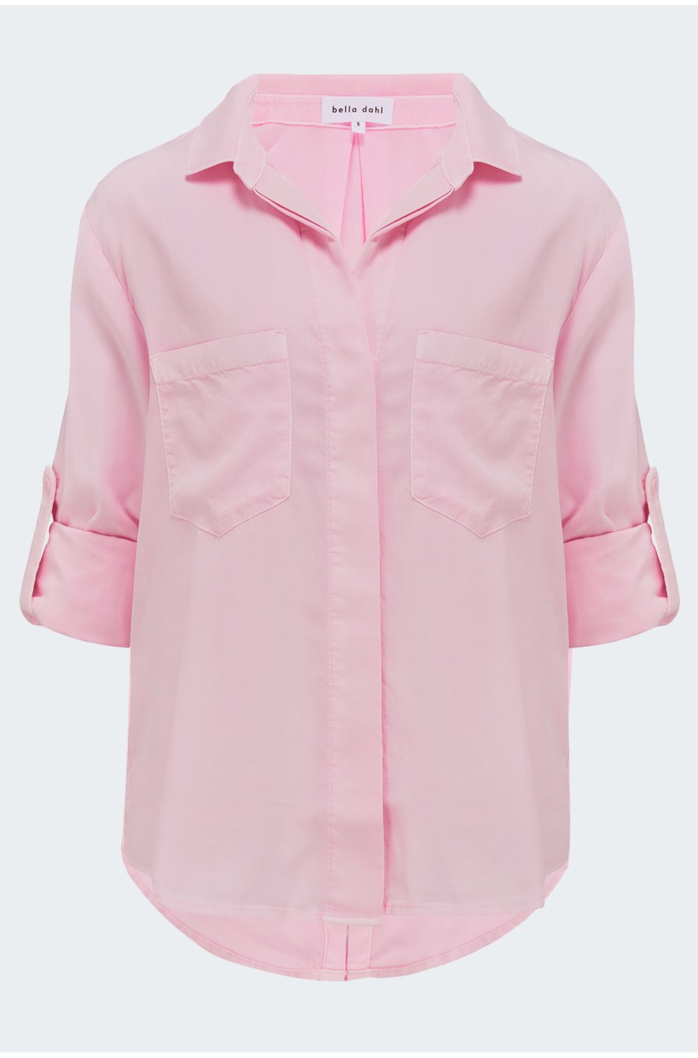 Split Back Button Down Shirt in Pink Daquiri