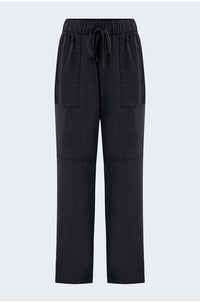 Utility Tie Waist Trouser in Vintage Black
