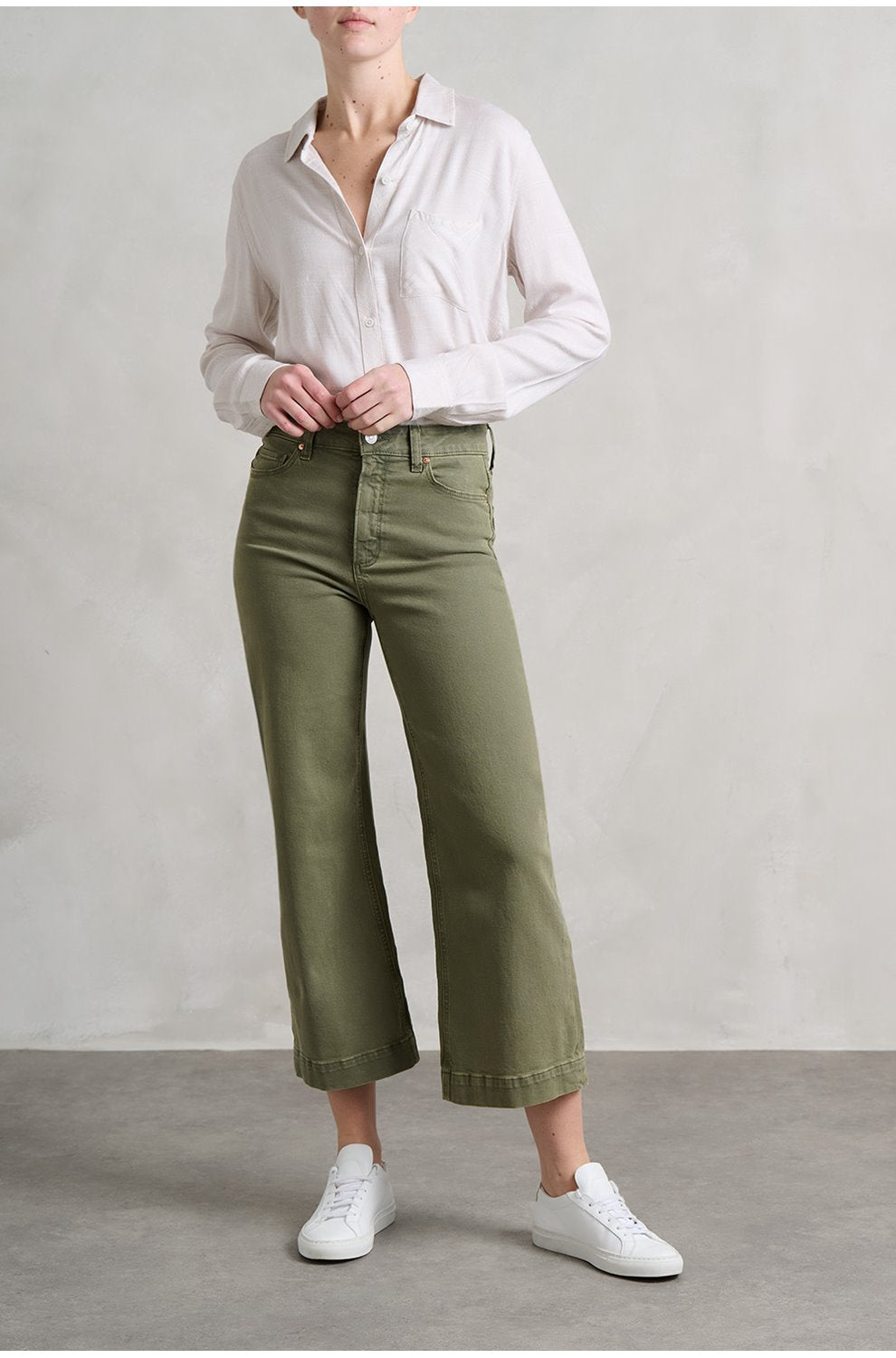 Anessa Wide Jean in Vintage Mossy Green