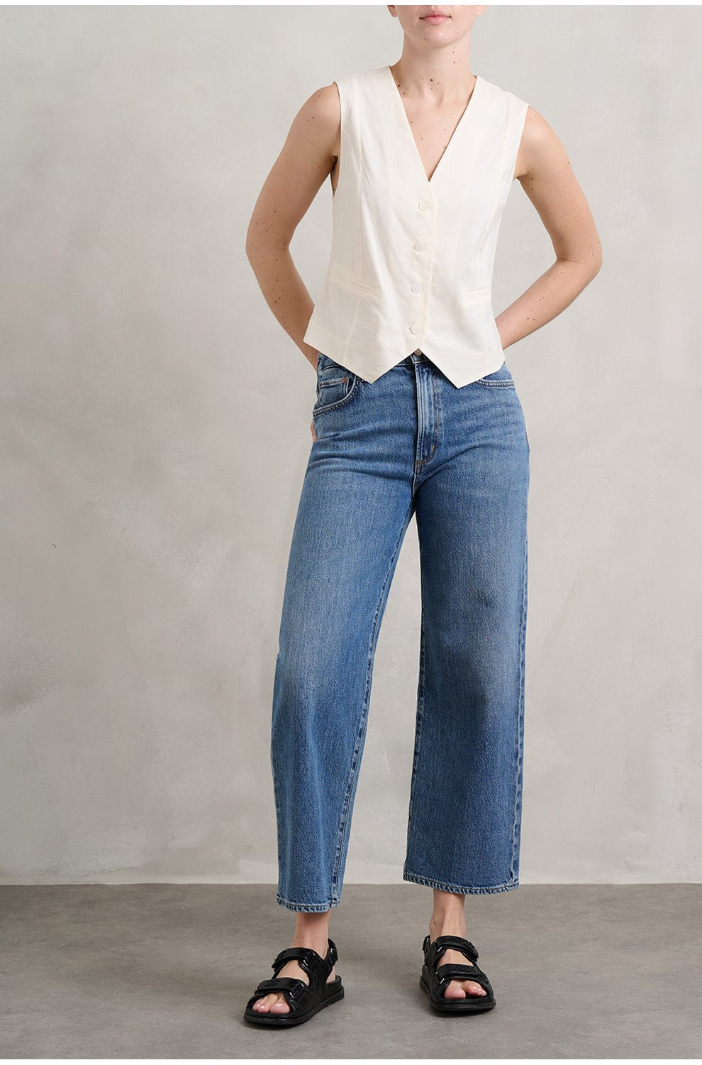 Harper Crop Jean in Moor