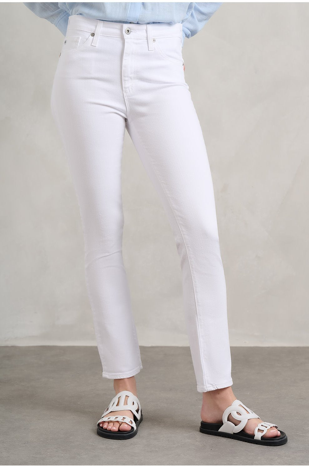 Mari Straight Jean in White