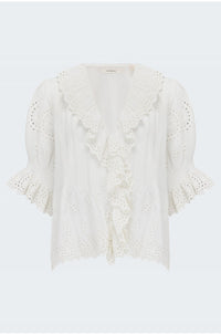 Henri Top in Salt Eyelet
