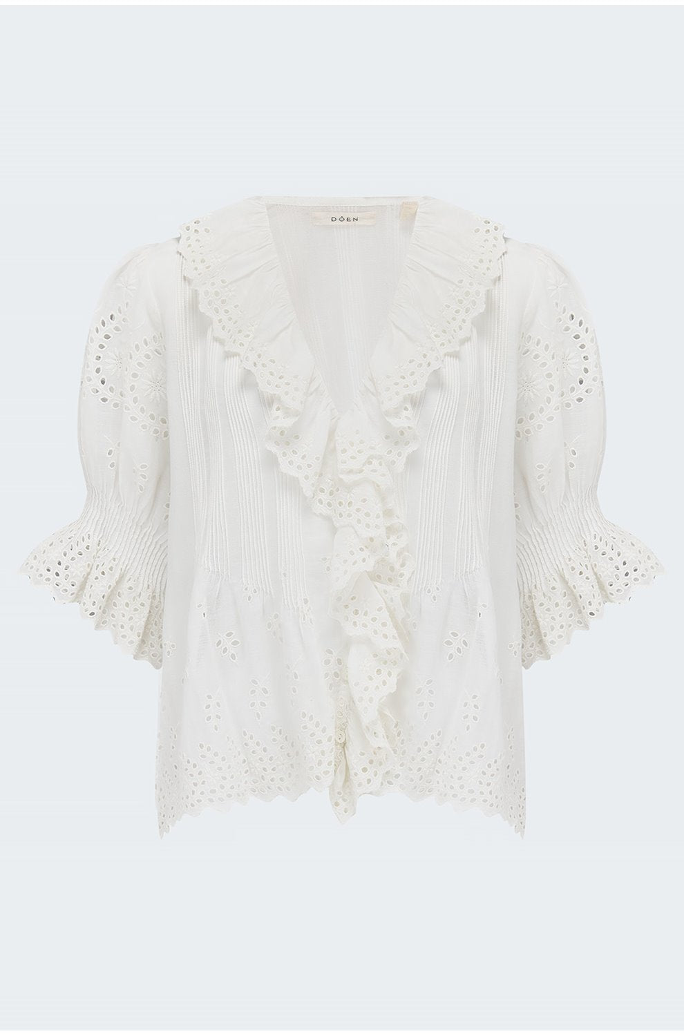 Henri Top in Salt Eyelet