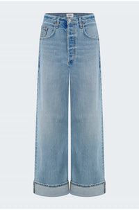 Ayla Baggy Cuffed Crop in Skylight