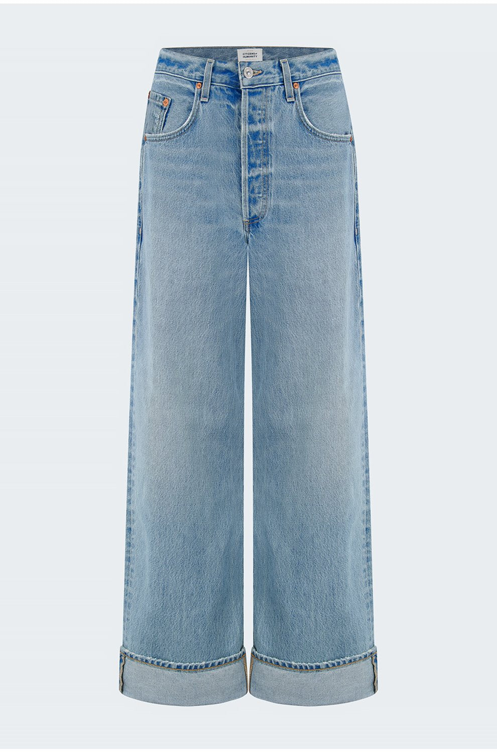 Ayla Baggy Cuffed Crop in Skylight