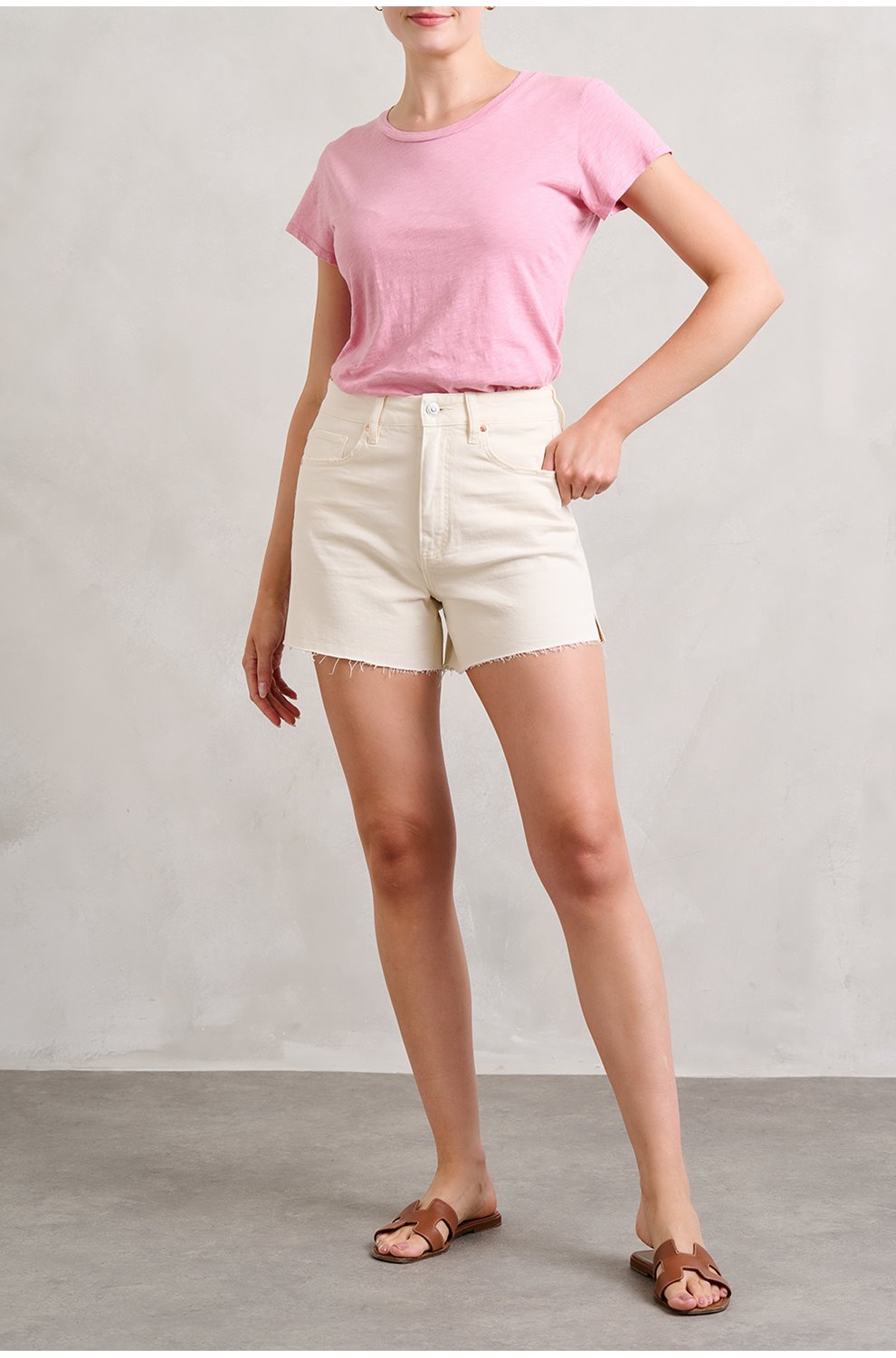 Dani Raw Hem Short in Light Blonde Distressed