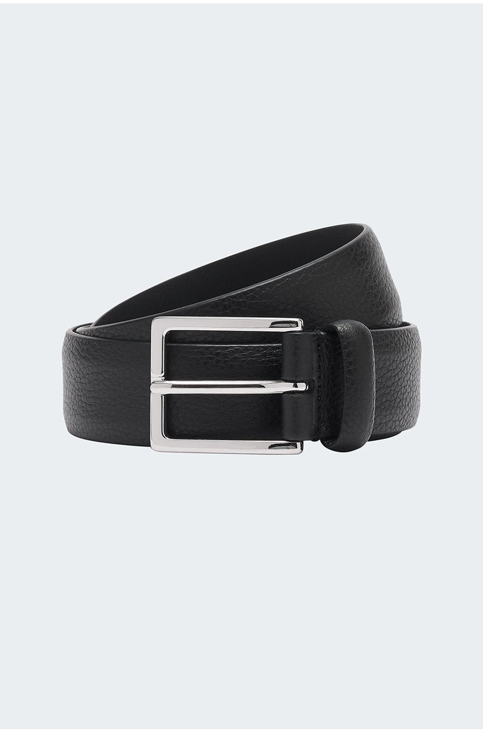 Plain Hermes Square Buckle Belt in Black