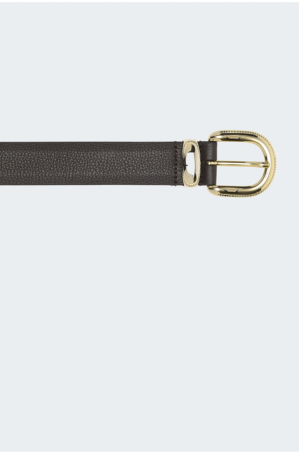 Western Hermes Leather Belt in Dark Brown