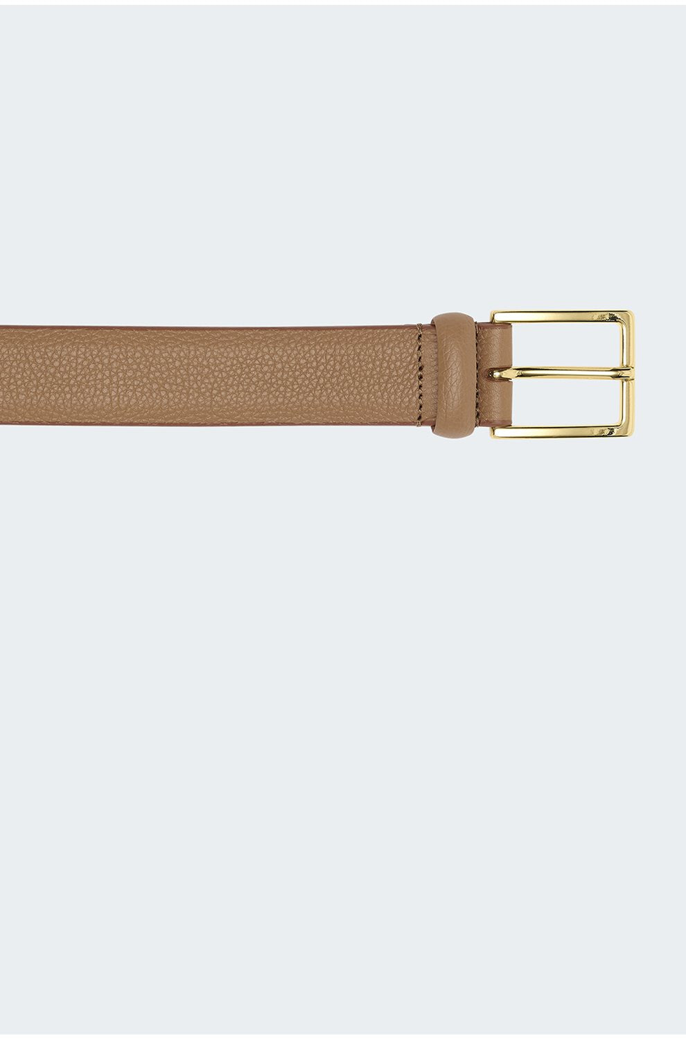 Plain Hermes Square Buckle Belt in Tan