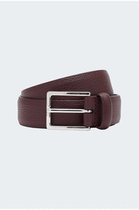 Plain Hermes Square Buckle Belt in Burgundy