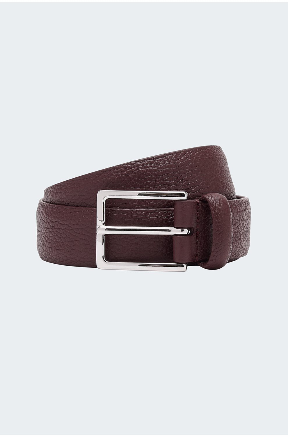 Plain Hermes Square Buckle Belt in Burgundy