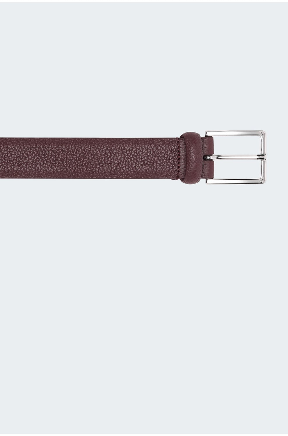 Plain Hermes Square Buckle Belt in Burgundy
