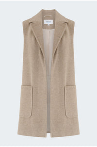 Edge to Edge Gilet in Beige