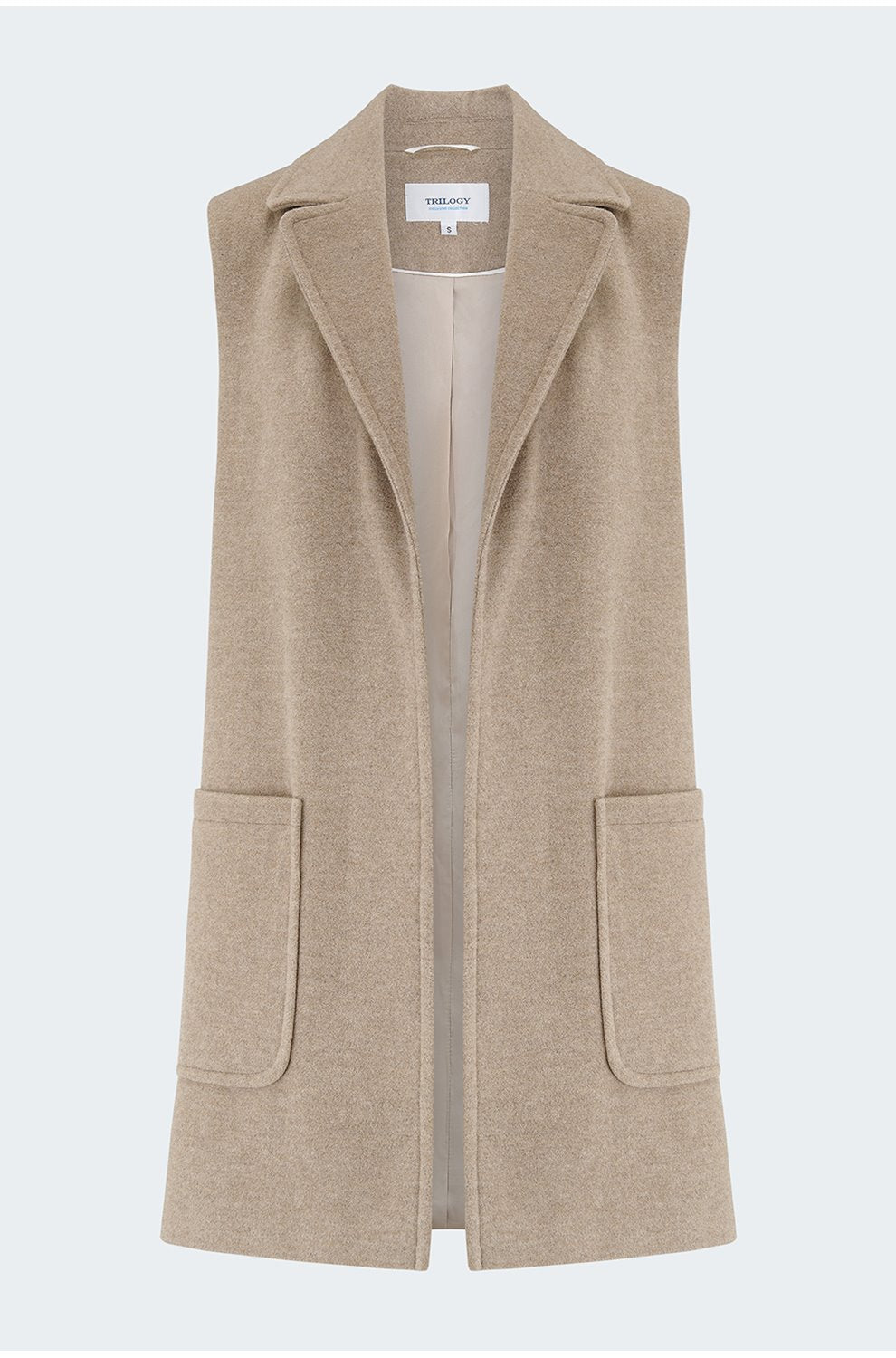 Edge to Edge Gilet in Beige
