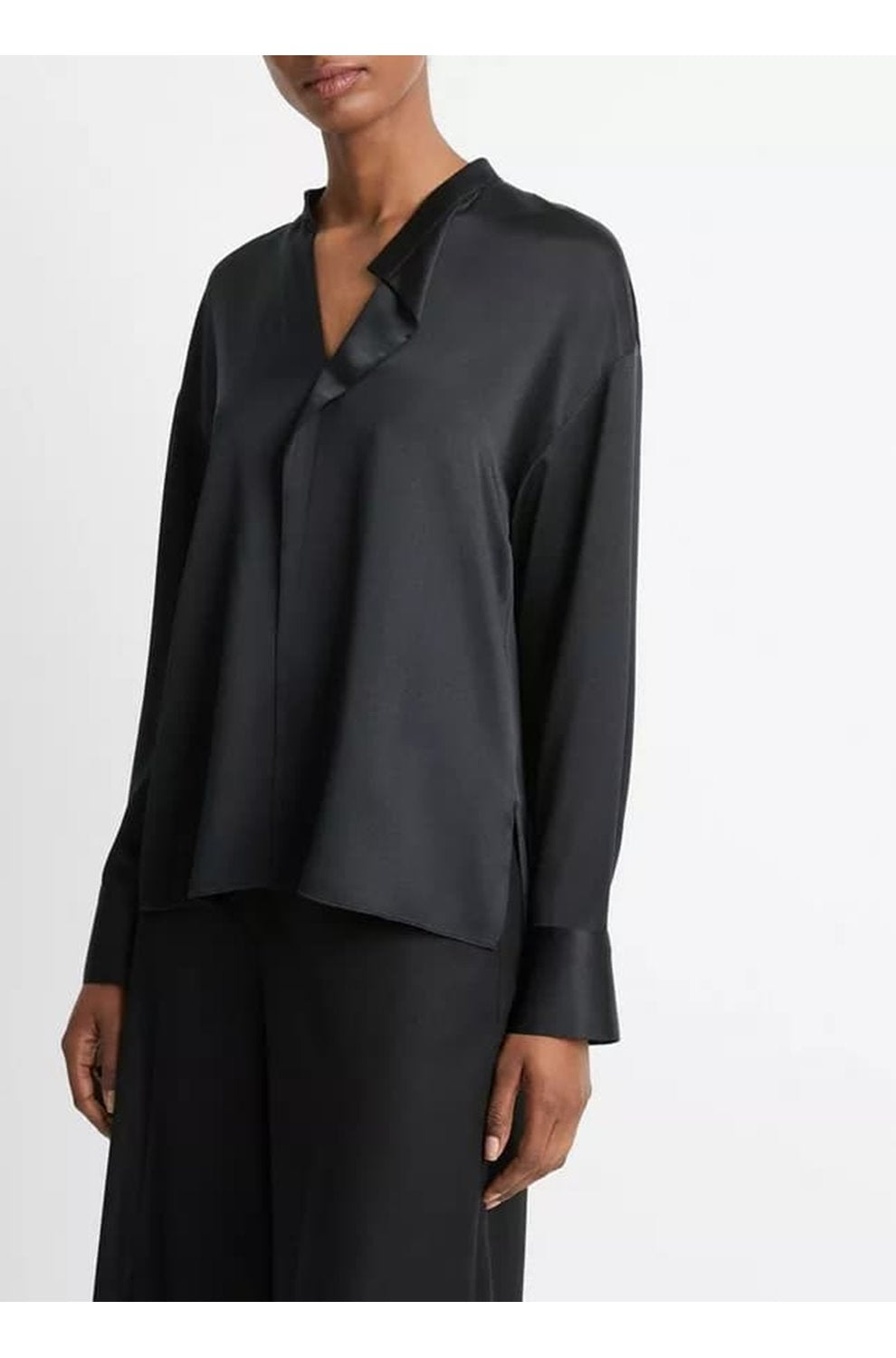 Stand Collar Blouse in Black