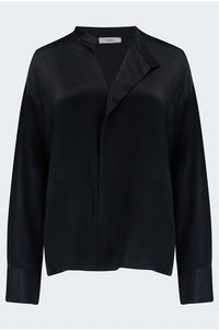 Stand Collar Blouse in Black