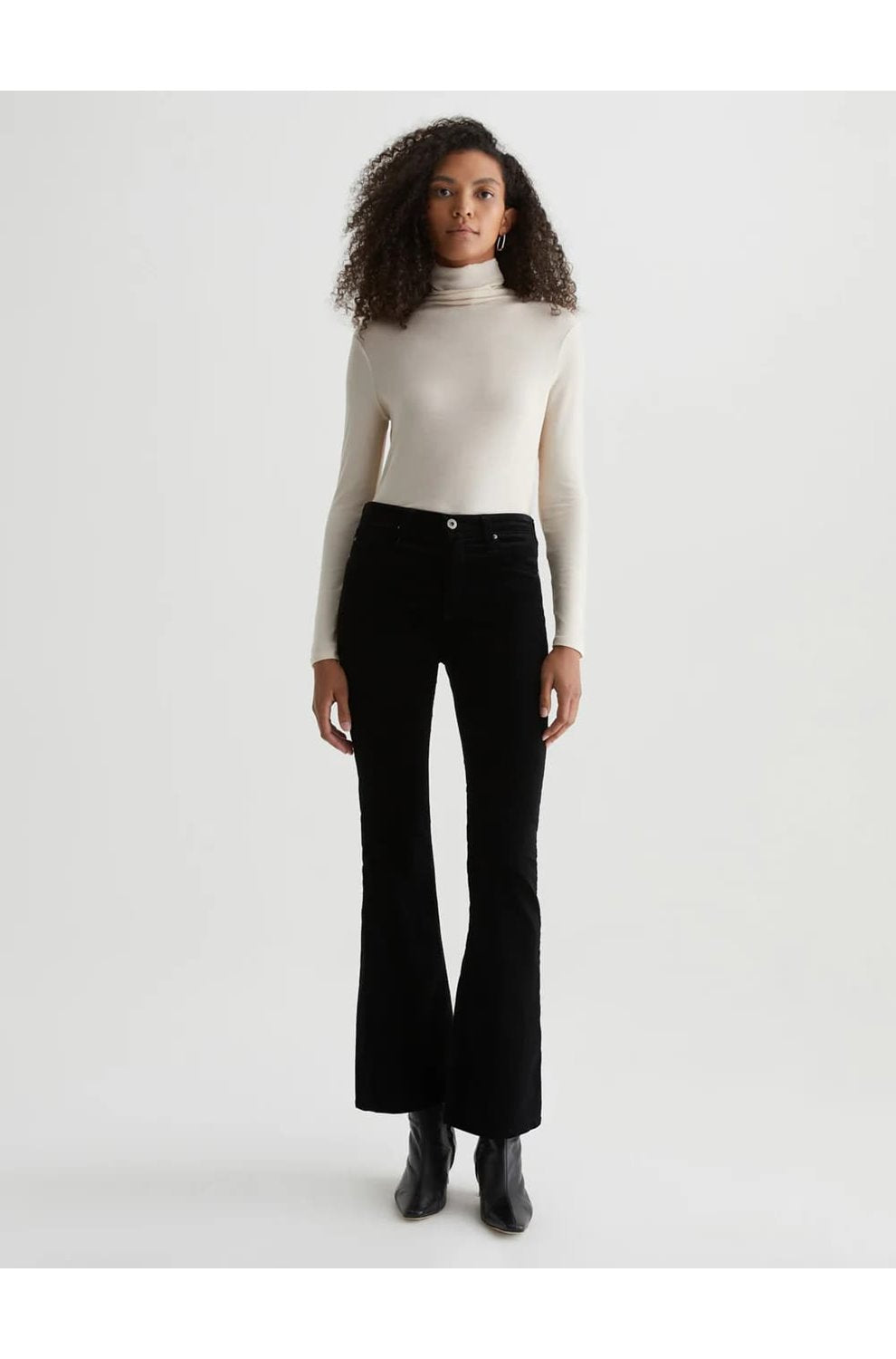 Farrah Bootcut Jean in Super Black Velvet