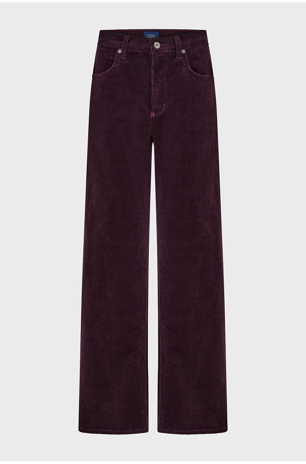 Annina High Rise Wide Leg in Bordeaux Cord