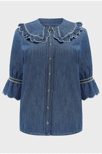 Daisy Blouse in Indigo Denim