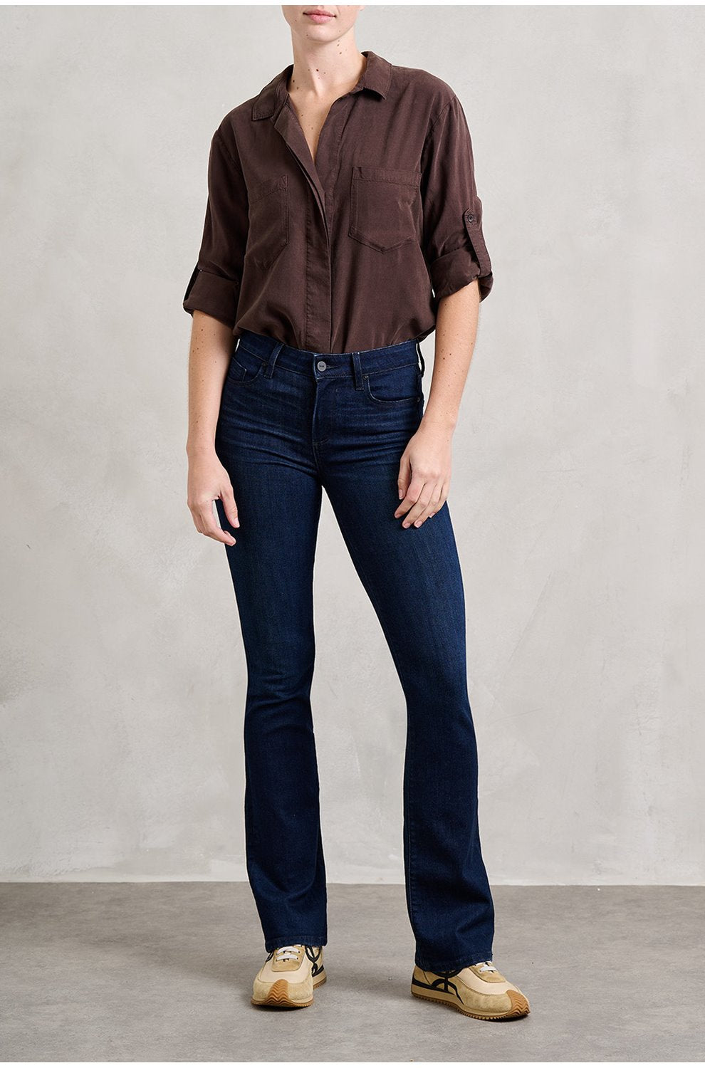High Rise Laurel Canyon Bootcut Jean in Snap Dragon