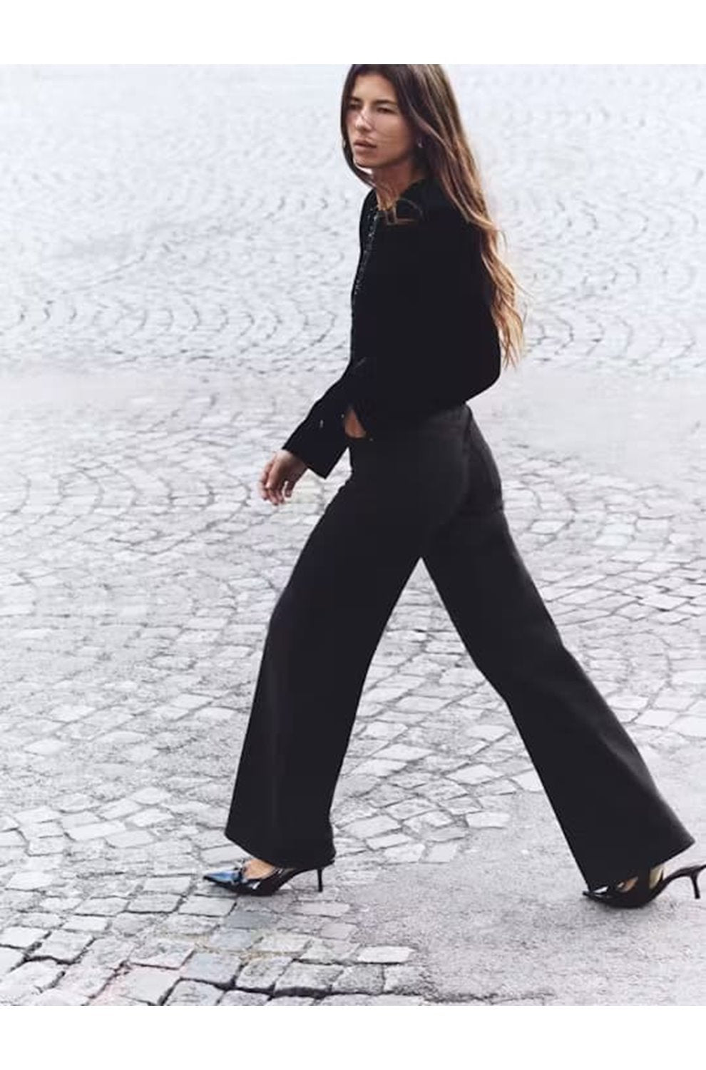 Le Slim Palazzo Long in Black