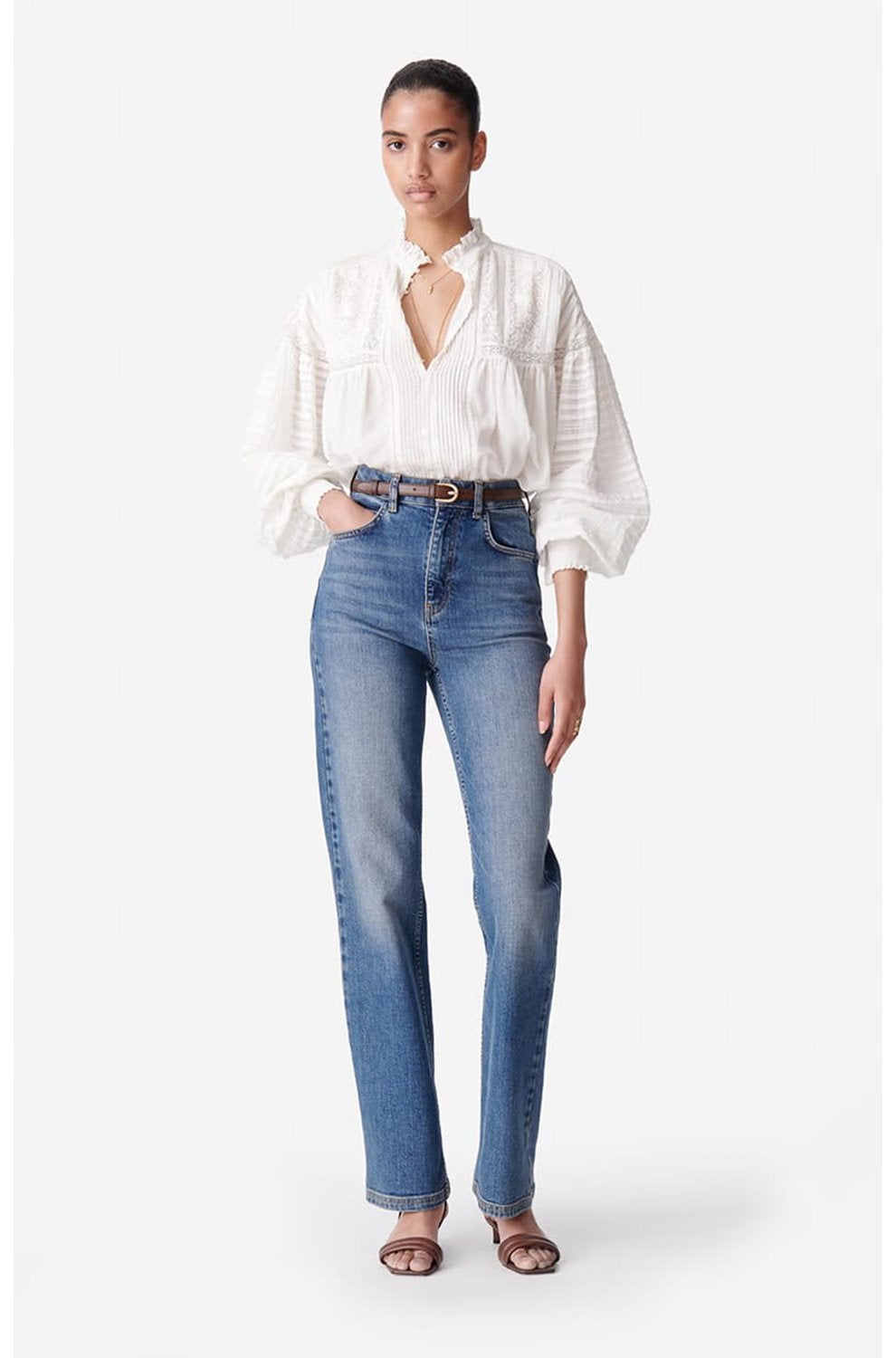 Dahlia Blouse in Blanc
