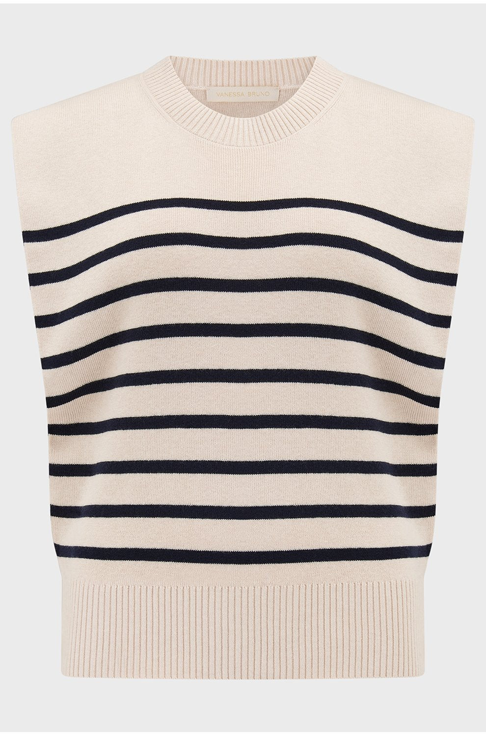 Cassandra Sleeveless Sweater in Ecru Marine