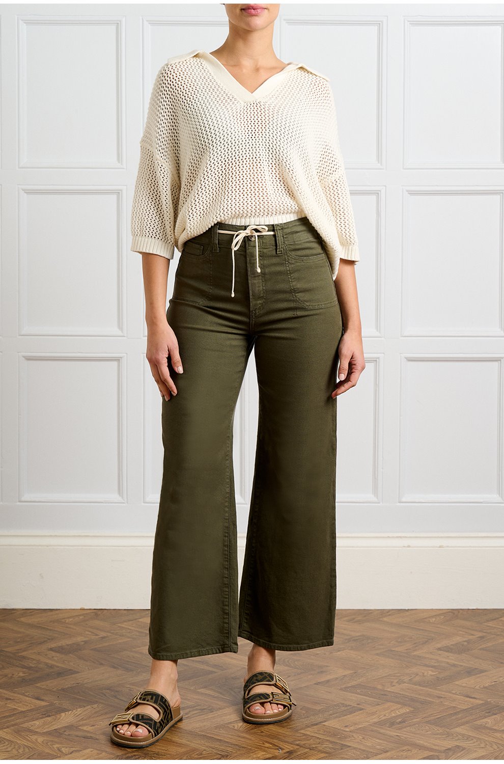 Ari Tie Waist Trouser in Vintage Forester Green