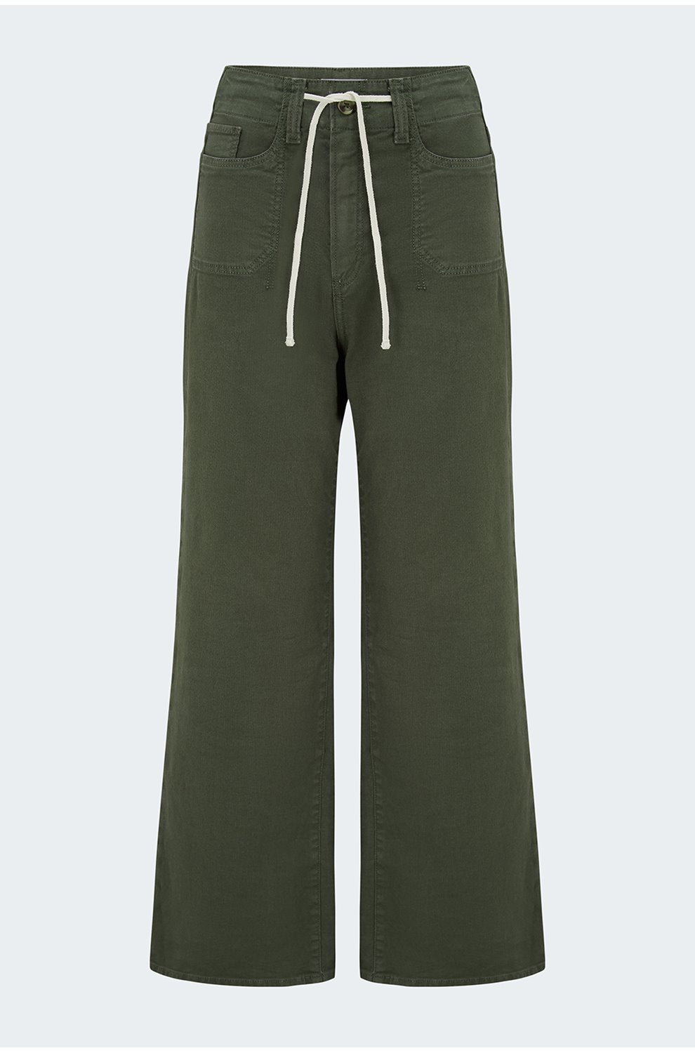 Ari Tie Waist Trouser in Vintage Forester Green