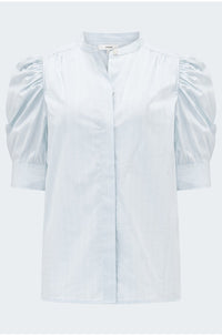 The Gathered Top in Light Chambray Multi
