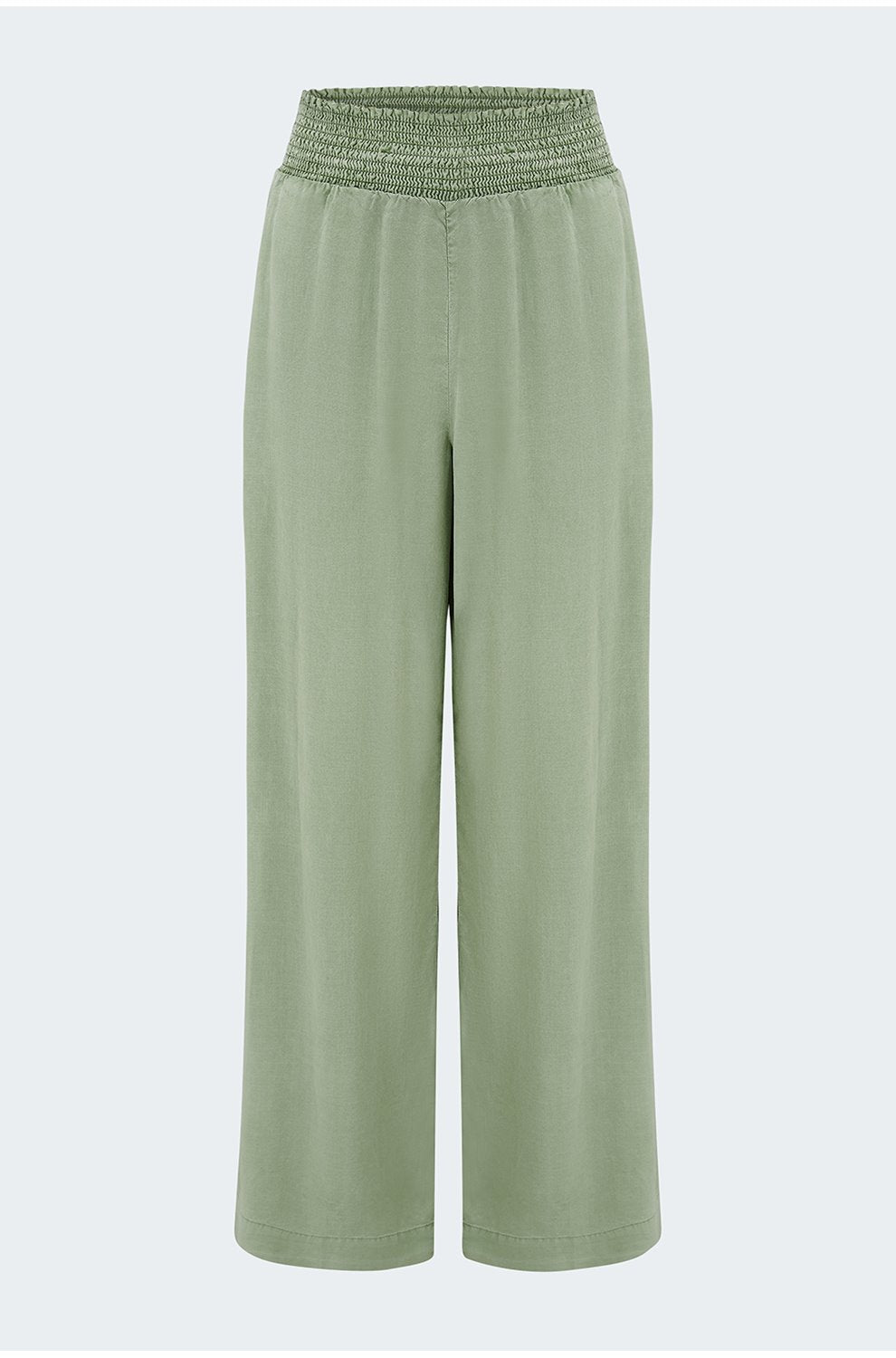 Smocked Waist Wide Pant in Olive Grove
