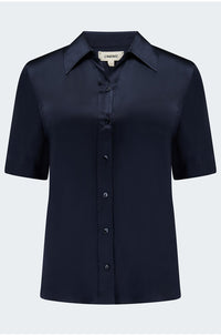 Ellah Short Sleeve Blouse in Midnight