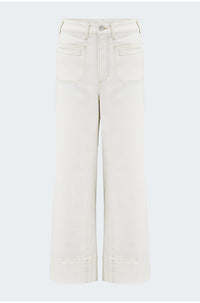 Anessa Wide Jean with Welt Pockets in Toasted Ecru