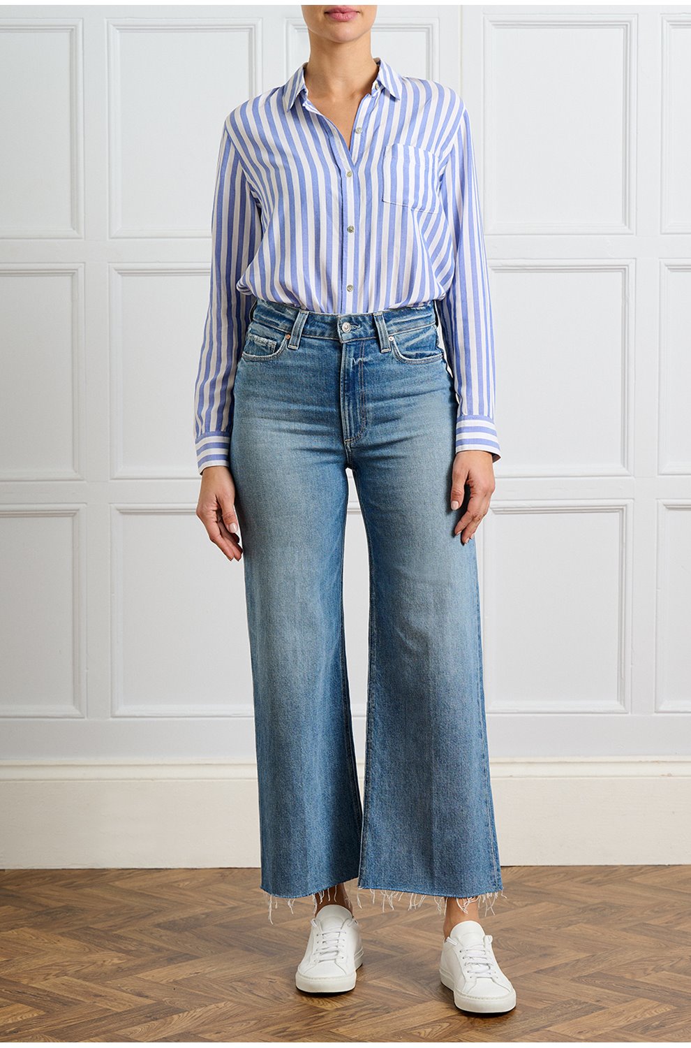 Anessa Wide Jean in Poet with Raw Hem