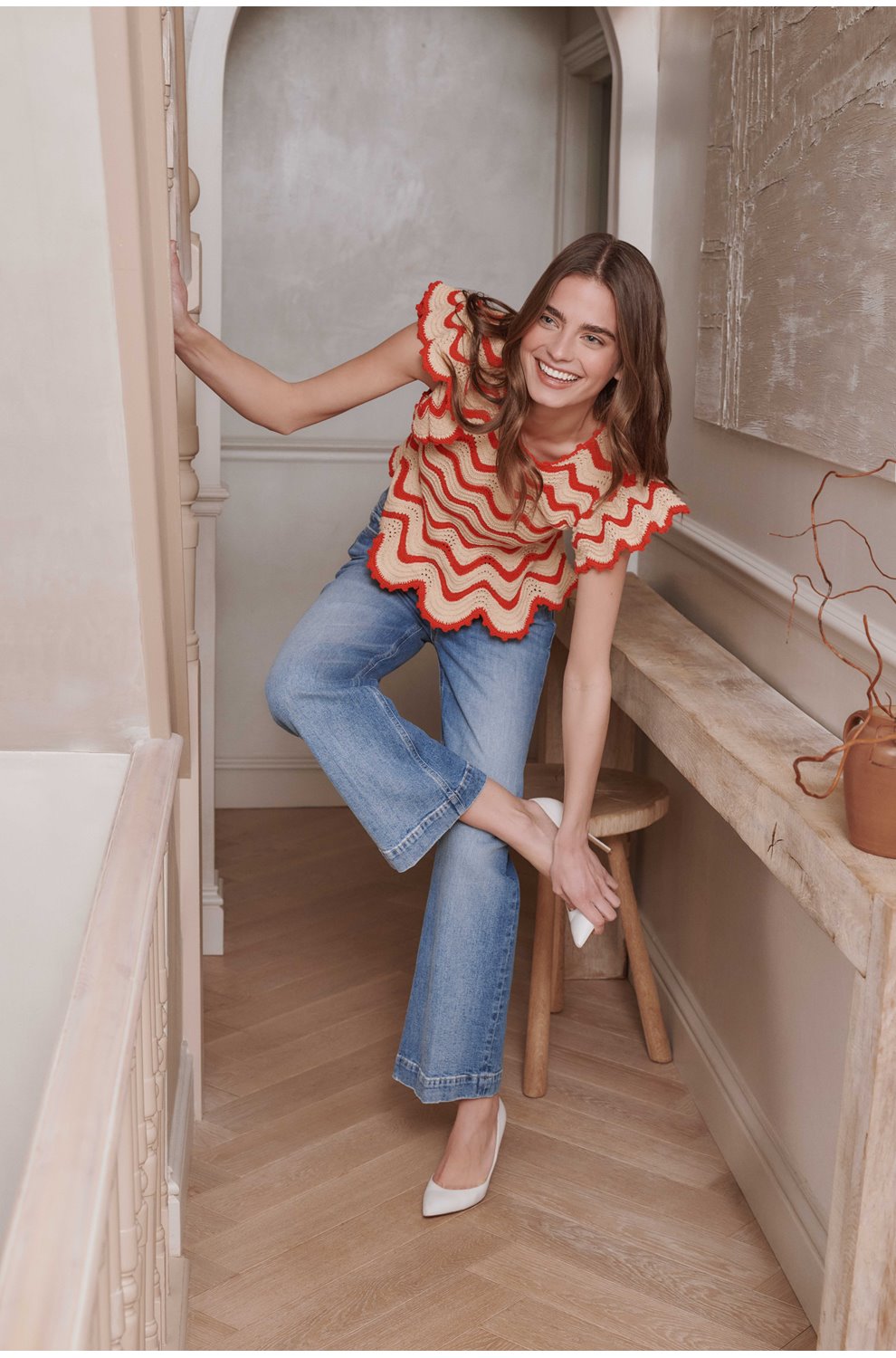 Leenah Wide Ankle Jean in Poet