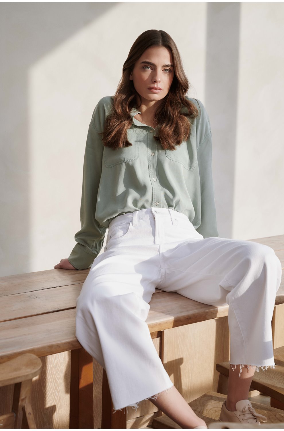 Leny Shirt in Matcha Latte
