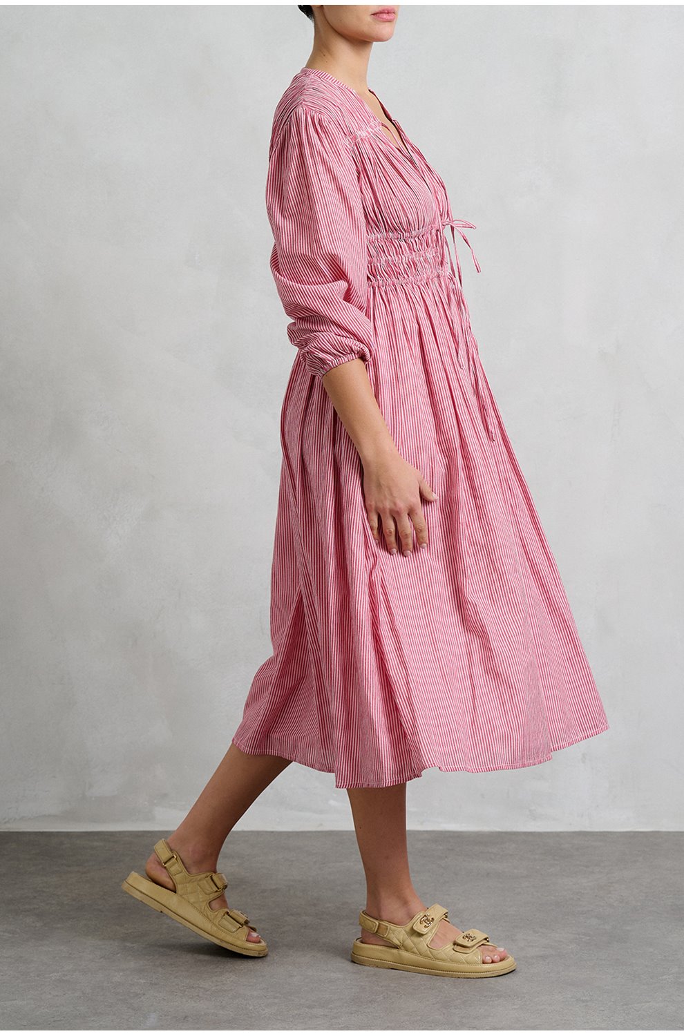 Nora Dress in Tango Stripe