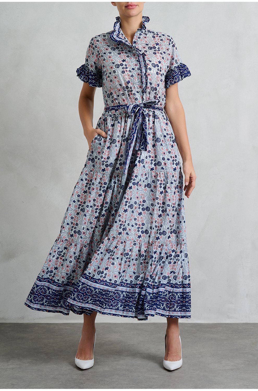Victoria Dress in Navy Floral